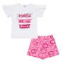 Imagem de Conjunto Menina Blusa Manga Evasê E Short Saia - PlayLand Kids