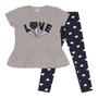 Imagem de Conjunto Menina Blusa Peplum Manga Curta E Legging - PlayLand Kids