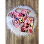 Imagem de Conjunto Menina Infantil Malu Temático Minnie Rosa +Short +Laço de Cabelo