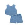 Imagem de Conjunto Menina Kukiê Top Cropped Shorts Jeans Liz