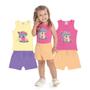 Imagem de Conjunto Menina Roupa Infantil Regata e Short Feminino Verão