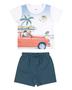 Imagem de Conjunto Menino Bebê Camiseta Short Praia Carro Tucano