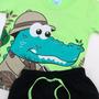 Imagem de Conjunto Menino Camiseta Verde Jacaré Bermuda Preta Infantil