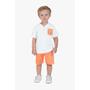 Imagem de Conjunto Menino Milon Camiseta Algodão Bermuda Molicotton Branco/Laranja