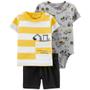 Imagem de Conjunto Menino Trio Carters Polo Short, Body Regata e Blusa