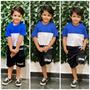 Imagem de Conjunto menino verão masculino infantil menino Kvani Joy camisa e bermuda shorts tamanhos 2 ao 12