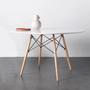 Imagem de Conjunto Mesa 120cm Redonda Eiffel MDF Com 4 Cadeiras Leda Ergonomica Moderna