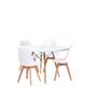 Imagem de Conjunto Mesa 120cm Redonda Eiffel MDF Com 4 Cadeiras Leda Ergonomica Moderna