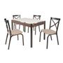 Imagem de Conjunto Mesa 120cm Tampo em Vidro com 4 Cadeiras Karina