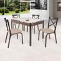 Imagem de Conjunto Mesa 120cm Tampo em Vidro com 4 Cadeiras Karina