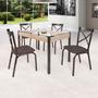 Imagem de Conjunto Mesa 120cm Tampo em Vidro com 4 Cadeiras Karina