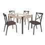 Imagem de Conjunto Mesa 120cm Tampo em Vidro com 4 Cadeiras Karina