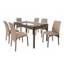Imagem de Conjunto Mesa 140cm Tampo em Vidro com 6 Cadeiras Barcelona