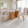 Imagem de Conjunto Mesa 170cm Luxor com Vidro e 6 Cadeiras Celina Amêndoa Clean/Off White/Bege