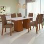 Imagem de Conjunto Mesa 170cm Luxor com Vidro e 6 Cadeiras Rayla