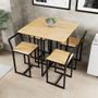 Imagem de Conjunto Mesa 4 Cadeiras Pequena Pinus Industrial Black