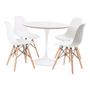 Imagem de Conjunto Mesa 90 Branca Saarinen e 4 Cadeiras Eames Branca