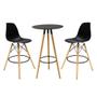 Imagem de Conjunto Mesa Alta Redonda Bistro Com 2 Banquetas Altas Charles Eames Eiffel Branca