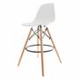 Imagem de Conjunto Mesa Alta Redonda Bistro Com 4 Banquetas Altas Charles Eames Eiffel Branca