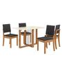 Conjunto Mesa Antonela com 4 Cadeiras Cinza/Canela/Titanio - Kappesberg Imagem de Conjunto Mesa Antonela com 4 Cadeiras Cinza/Canela/Titanio