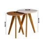 Imagem de Conjunto Mesa Apoio Lateral Com Pés Palito Off White Freijó Faba Shop Jm
