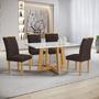 Imagem de Conjunto Mesa Arizona 120cm com 4 Cadeiras Arizona Tampo Smart Plus com Vidro
