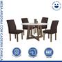 Imagem de Conjunto Mesa Arizona 120cm com 4 Cadeiras Canela Tampo Redondo Plus com Vidro