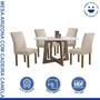 Imagem de Conjunto Mesa Arizona 120cm com 4 Cadeiras Canela Tampo Redondo Plus com Vidro