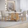 Imagem de Conjunto Mesa Arizona 120cm com 4 Cadeiras Canela Tampo Redondo Plus com Vidro