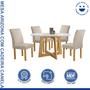 Imagem de Conjunto Mesa Arizona 120cm com 4 Cadeiras Canela Tampo Redondo Plus com Vidro
