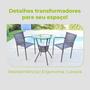 Imagem de Conjunto Mesa Bar Com 2 Cadeiras Marrom Leve Resistente Área Externa Piscina Casa Apartamento