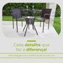 Imagem de Conjunto Mesa Bar Com 2 Cadeiras Marrom Leve Resistente Área Externa Piscina Casa Apartamento