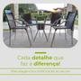 Imagem de Conjunto Mesa Bar Com 4 Cadeiras Leves Aluminio/Marrom Varanda Luxo Centro Jogo Resistente Área Externa Piscina