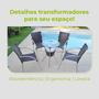 Imagem de Conjunto Mesa Bar Com 4 Cadeiras Leves Aluminio/Marrom Varanda Luxo Centro Jogo Resistente Área Externa Piscina