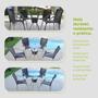 Imagem de Conjunto Mesa Bar Com 4 Cadeiras Leves Aluminio/Marrom Varanda Luxo Centro Jogo Resistente Área Externa Piscina