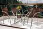 Imagem de Conjunto Mesa Bar Com 4 Cadeiras Leves Aluminio/Marrom Varanda Luxo Centro Jogo Resistente Área Externa Piscina