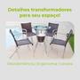 Imagem de Conjunto Mesa Bar Com Cadeiras Aluminio/Marrom/Camurça Leve Resistente Área Externa Piscina Casa Apartamento Modelo Pipa