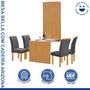 Imagem de Conjunto Mesa Bella Ripada 120cm com 4 Cadeiras Arizona Tampo Bella com Vidro