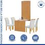 Imagem de Conjunto Mesa Bella Ripada 120cm com 4 Cadeiras Arizona Tampo Bella com Vidro