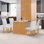 Imagem de Conjunto Mesa Bella Ripada 120cm com 4 Cadeiras Arizona Tampo Bella com Vidro