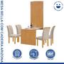 Imagem de Conjunto Mesa Bella Ripada 120cm com 4 Cadeiras Arizona Tampo Bella com Vidro