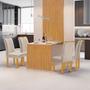 Imagem de Conjunto Mesa Bella Ripada 120cm com 4 Cadeiras Arizona Tampo Bella com Vidro