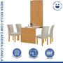Imagem de Conjunto Mesa Bella Ripada 120cm com 4 Cadeiras Canela Tampo Bella com Vidro