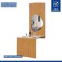 Imagem de Conjunto Mesa Bella Ripada 120cm com Painel Espelhado Tampo Bella com Vidro 4 Cadeiras Arizona