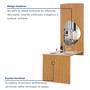 Imagem de Conjunto Mesa Bella Ripada 120cm com Painel Espelhado Tampo Bella com Vidro 4 Cadeiras Canela