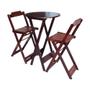 Imagem de Conjunto Mesa Bistrô com 2 Cadeiras de Madeira Dobravel Imbuia
