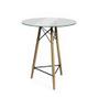 Imagem de Conjunto Mesa Bistrô Eames Eiffel Vidro com 3 Banquetas Rosas de Madeira