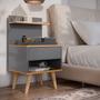 Imagem de Conjunto Mesa Cabeceira Modelo Sleep com gaveta/prateleira Decoração - Varias Cores