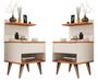 Imagem de Conjunto Mesa Cabeceira Modelo Sleepe com gaveta/prateleira Decoração Off White Nature