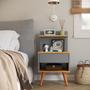 Imagem de Conjunto Mesa Cabeceira Modelo Sleepe com gaveta/prateleira Decoração Varias Cores